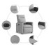 Sillón reclinable eléctrico de tela gris