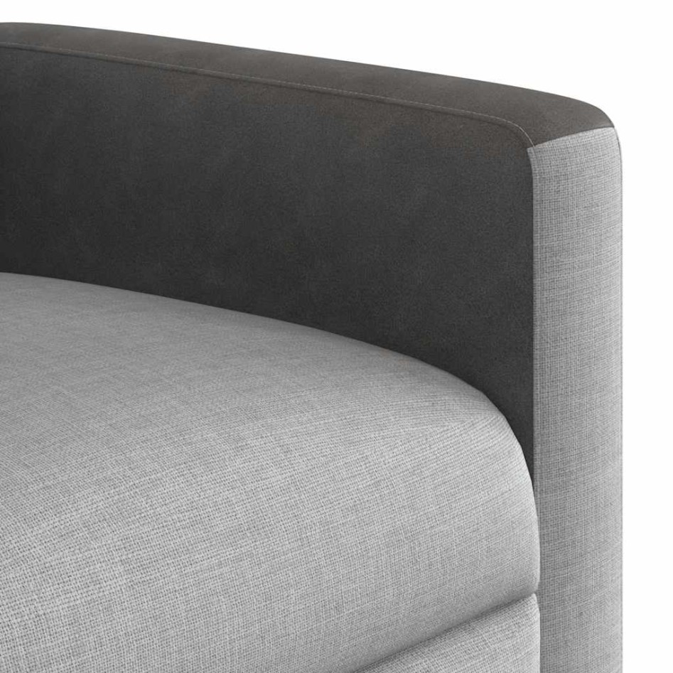 Sillón reclinable eléctrico de tela gris