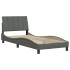 Estructura de cama sin colchón tela gris oscuro 90x190