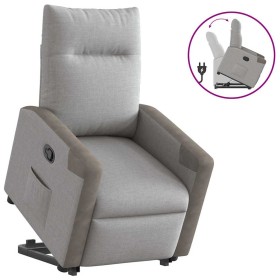 Sillón reclinable elevable de tela gris