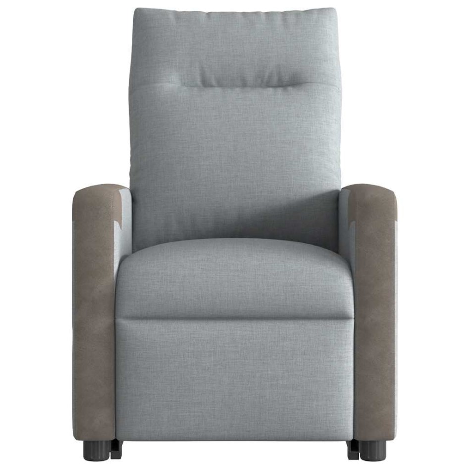 Sillón de masaje eléctrico reclinable elevable tela gris