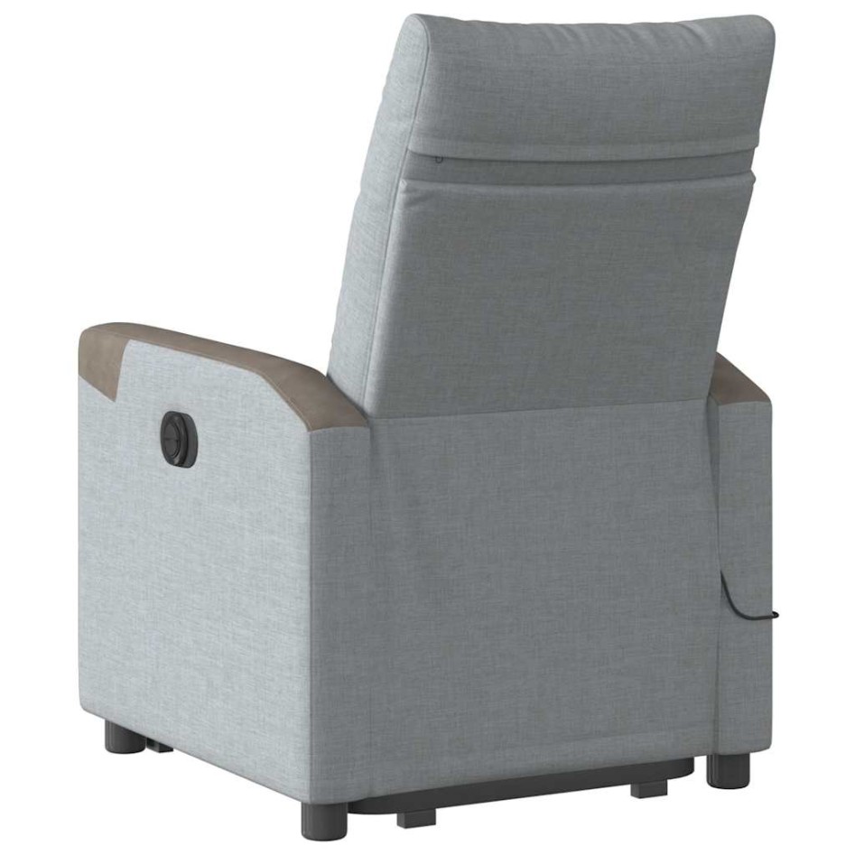Sillón de masaje eléctrico reclinable elevable tela gris