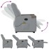 Sillón de masaje eléctrico reclinable elevable tela gris
