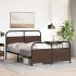 Estructura de cama sin colchón metal marrón roble 140x200