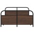 Estructura de cama sin colchón metal marrón roble 140x200