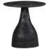 Mesa auxiliar madera maciza de mango negra Ø40x40