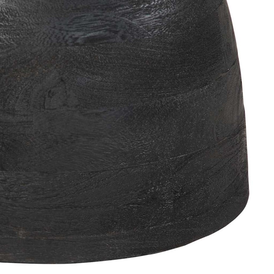 Mesa auxiliar madera maciza de mango negra Ø40x40