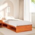 Sofá cama sin colchón madera maciza pino marrón cera 90x200