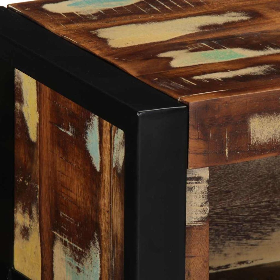 Mueble de TV multicolor 80x30x25 cm madera maciza