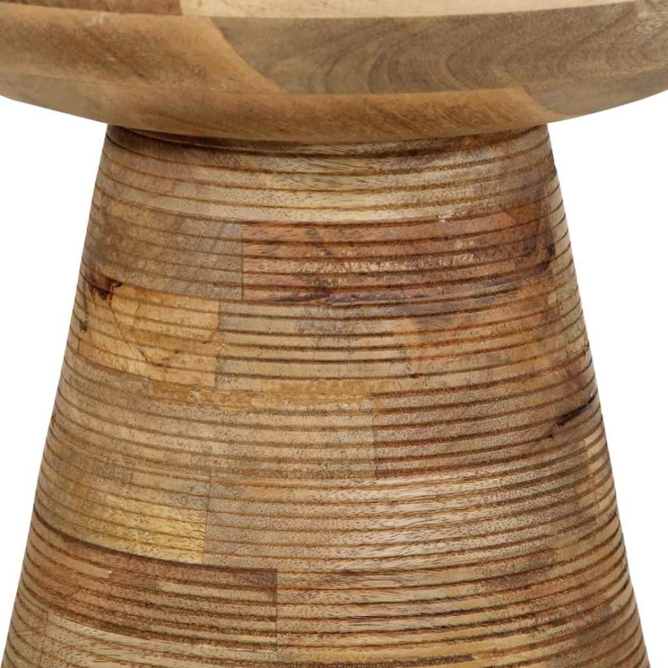 Mesa auxiliar madera maciza de mango Ø37x45