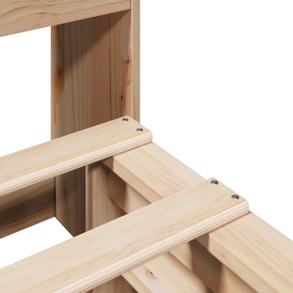 Cama con estantería sin colchón madera maciza 140x200