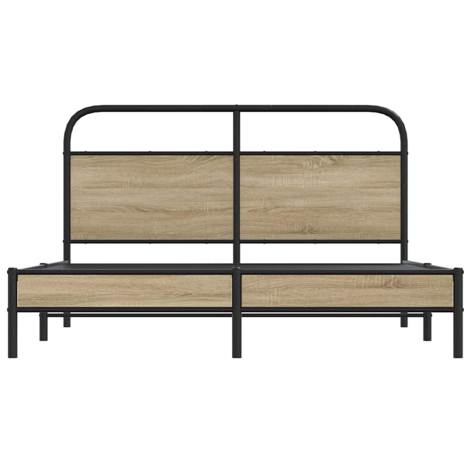 Estructura de cama sin colchón 150x200 cm madera roble