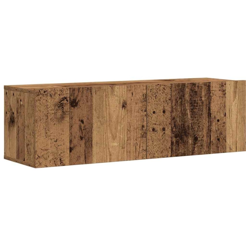 Conjunto de mueble de TV 7 piezas montado la pared madera