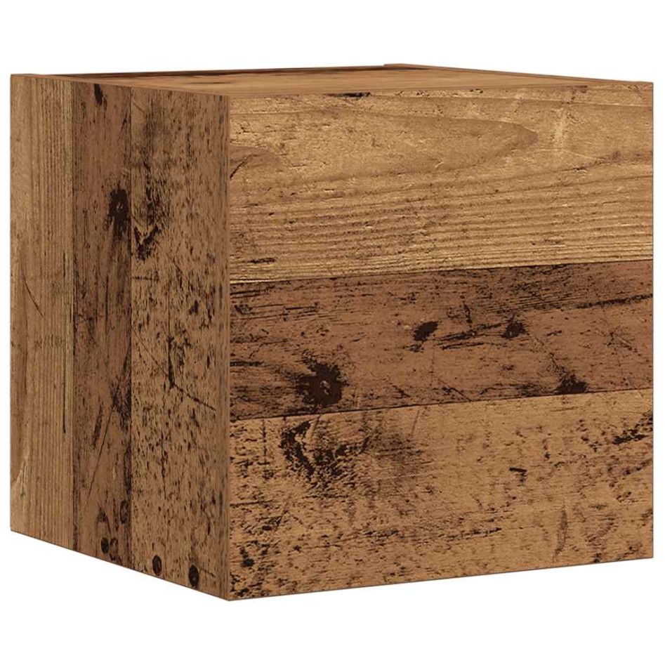 Conjunto de mueble de TV 7 piezas montado la pared madera