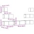 Conjunto de mueble de TV 7 piezas montado la pared madera