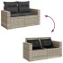 Set de sofás jardín y cojines 5 pzas ratán sintético gris