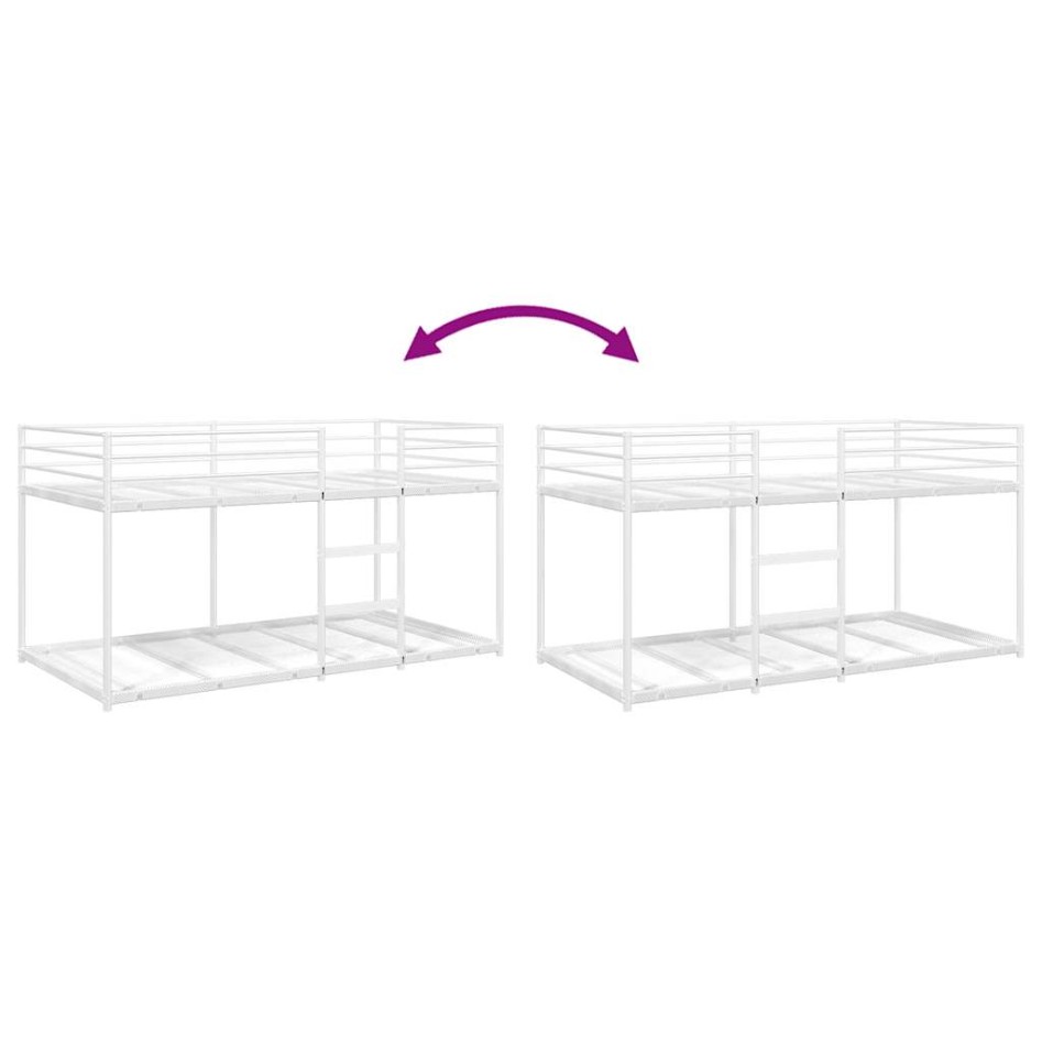 Litera sin colchón acero blanco 90x200