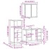 Set de muebles baño 3 pzas madera contrachapada roble