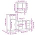 Set de muebles de baño 3 pzas madera contrachapada roble