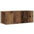 Conjunto de mueble de TV 4 piezas montado la pared madera