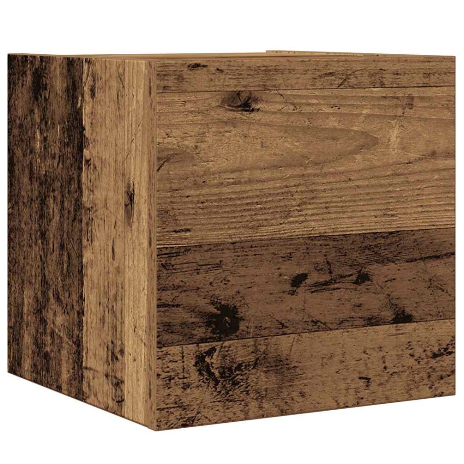 Conjunto de mueble de TV 4 piezas montado la pared madera