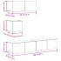 Conjunto de mueble de TV 4 piezas montado la pared madera