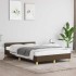 Estructura de cama sin colchón tela marrón oscuro 120x200