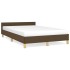 Estructura de cama sin colchón tela marrón oscuro 120x200