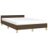 Estructura de cama sin colchón tela marrón oscuro 120x200