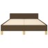 Estructura de cama sin colchón tela marrón oscuro 120x200