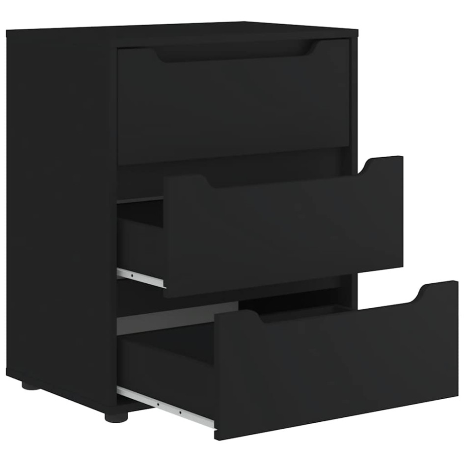 Aparador VISNES negro 60x40x73 cm madera de