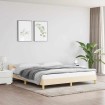Cama sin colchón tela color crema 160x200 cm