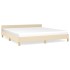 Cama sin colchón tela color crema 160x200