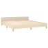 Cama sin colchón tela color crema 160x200