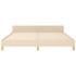 Cama sin colchón tela color crema 160x200