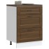 Mueble bajo de cocina porto roble marrón madera