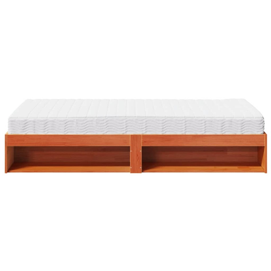 Sofá cama sin colchón madera maciza pino marrón cera 90x190