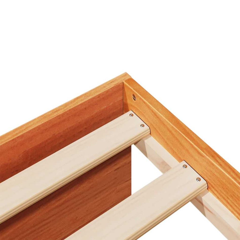 Sofá cama sin colchón madera maciza pino marrón cera 90x190