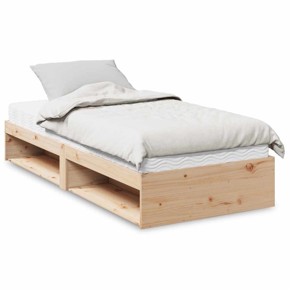 Sofá cama con colchón madera maciza de pino 80x200