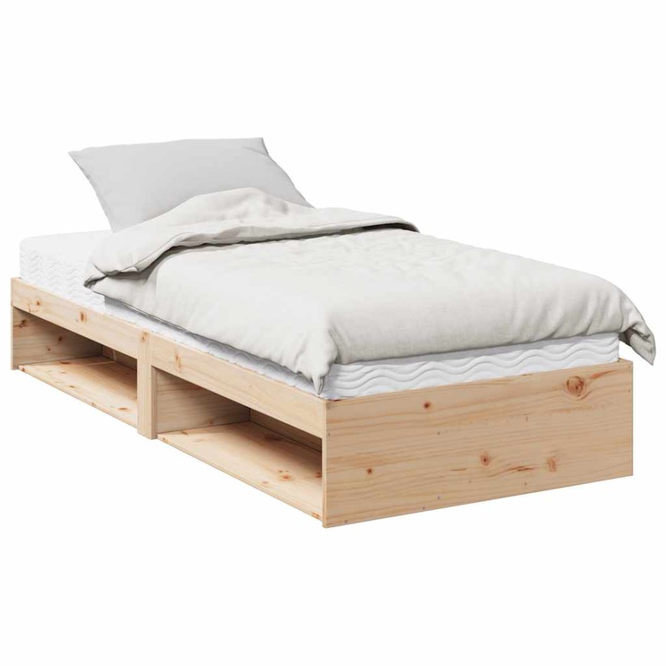 Sofá cama con colchón madera maciza de pino 80x200