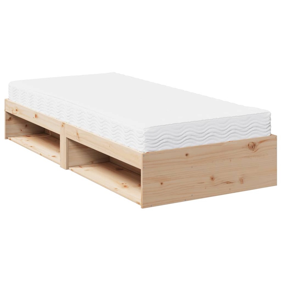 Sofá cama con colchón madera maciza de pino 80x200