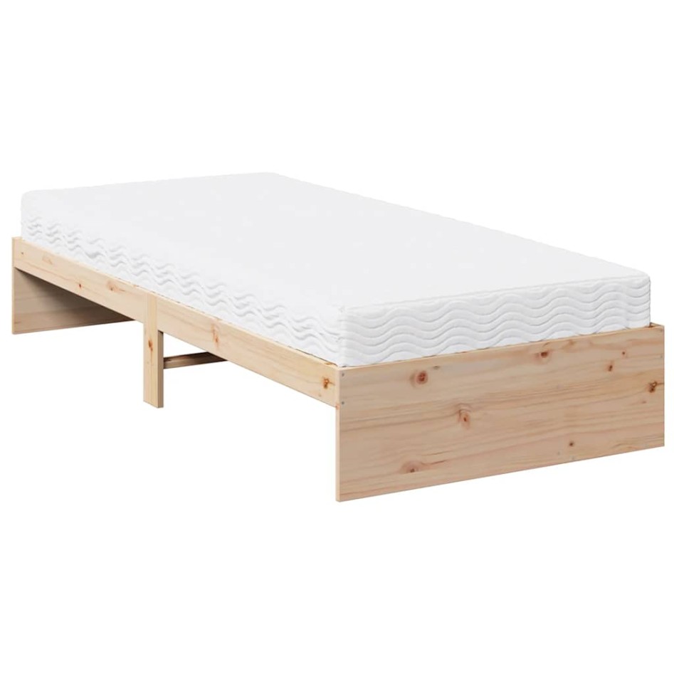 Sofá cama con colchón madera maciza de pino 80x200