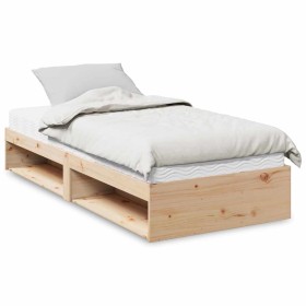 Sofá cama con colchón madera maciza de pino 90x190
