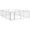 Perrera de exterior puerta acero galvanizado plateado 3x4x1 m