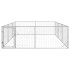 Perrera de exterior puerta acero galvanizado plateado 3x4x1