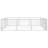Perrera de exterior puerta acero galvanizado plateado 3x4x1