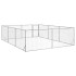 Perrera de exterior puerta acero galvanizado plateado 3x4x1