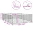 Perrera de exterior puerta acero galvanizado plateado 3x4x1