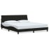 Cama sin colchón tela negro 180x200