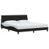 Cama sin colchón tela negro 180x200